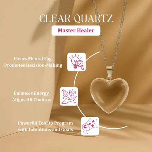 Vista 78 de Gempires Love - Collar con colgante de cristal de corazón para mujer, chapado en plata, cadena ajustable de 18 + 2 pulgadas