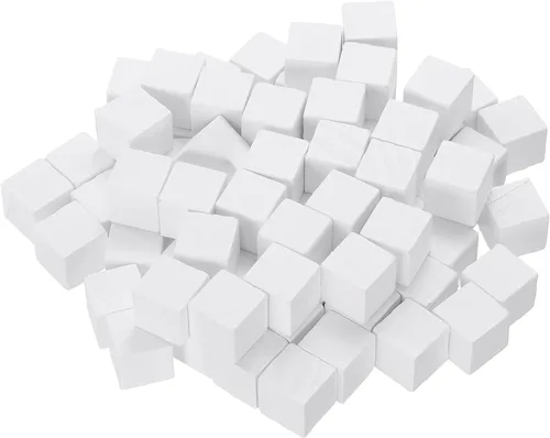Vista 13 de uxcell 200 bloques de madera para manualidades, cubo de madera sin terminar de 0.39 pulgadas (0.4 in), bloque cuadrado de madera maciza en blanco