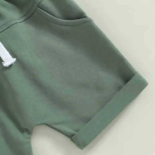 Vista 68 de Conjunto de traje de verano para bebé niño pequeño, manga corta, cuello redondo, letras impresas, lindo traje de verano, conjunto de 2 piezas