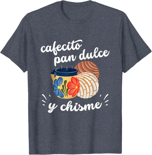 Vista 51 de Camiseta Cafecito Pan Dulce y Chisme Mexican Hispanic Pride Breakfast Negro