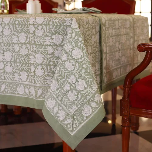 Vista 4 de Labhanshi Mantel redondo de 60 pulgadas, 4 plazas y rectangular, 72 x 108 pulgadas, mantel de 8 plazas para cocina, mesa de comedor, algodón