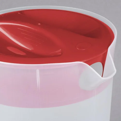Vista 5 de Rubbermaid Jarra clásica de 1 galón con base transparente, tapa roja