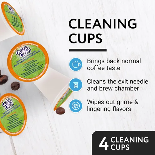 Vista 4 de IMPRESA Paquete de descalcificador y limpieza para máquina de café, compatible con cafeteras Keurig K-Duo y K-Cup, solución de descalcificación de 8