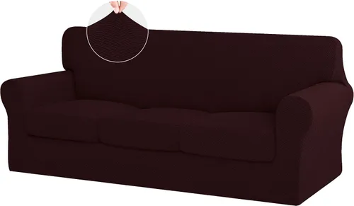 Vista 19 de ISSUNTEX 2 Piezas Fundas para Silla y Sofá de Alta Elasticidad Gruesas, Funda Suave para Sofá de 1 Cojín Separado, Tela Jacquard Funda Elástica