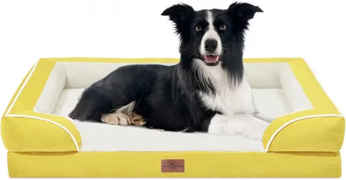 Vista 73 de Comfort Expression - Cama ortopédica para perros medianos, 28 x 19 pulgadas, cama impermeable y de apoyo de espuma con cojines removibles, sofá