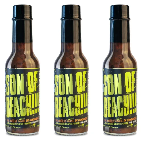 Vista 14 de Hot Sauce Chile Lengua de Fuego (paquete de 1, anillo de fuego) - Salsa ultra caliente de Carolina Reaper con miel, ron, eneldo y ajo