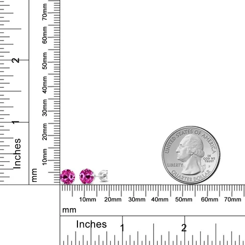 Vista 122 de Gem Stone King Aretes redondos de plata de ley 925 con piedra natal de 0.236 in para mujer