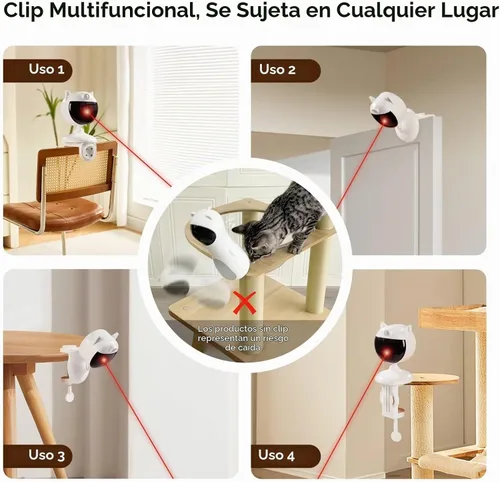 Vista 6 de Potaroma Juguete láser inteligente para gatos con sensor interactivo