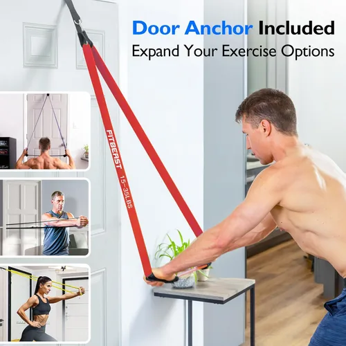 Vista 6 de FitBeast Resistance Bands Set, Pull Up Assist Bands for Strength Training, Powerlifting, Muscle Toning, Yoga, Mobility Exercises, Rehabilitation