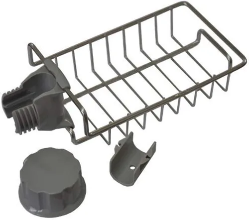 Vista 2 de Estante colgante para grifos de acero inoxidable, altura ajustable, flexible y giratorio, pequeño estante de drenaje para fregadero, adecuado