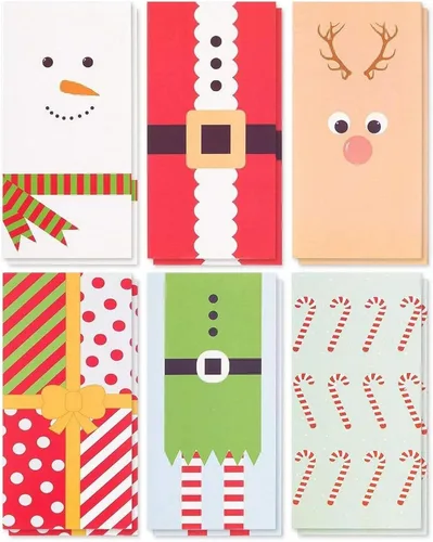 Vista 9 de Tarjetas de Navidad con sujetador para dinero y sobres, Árboles navideños