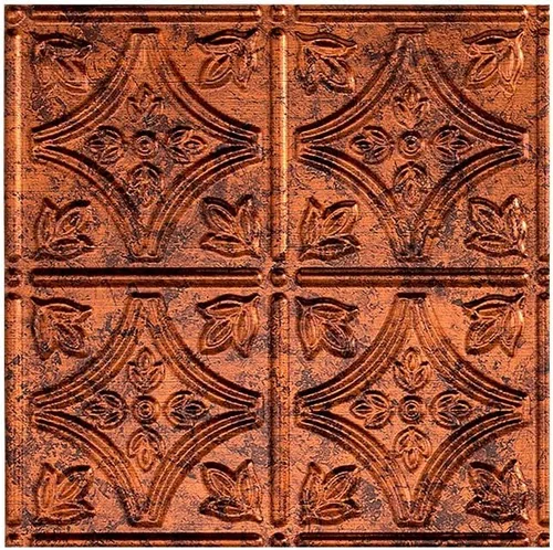 Vista 11 de FASÄDE Panel de techo decorativo de vinilo con pegamento de estilo tradicional y patrón 1 en bronce argente (muestra de 12 x 12 pulgadas)