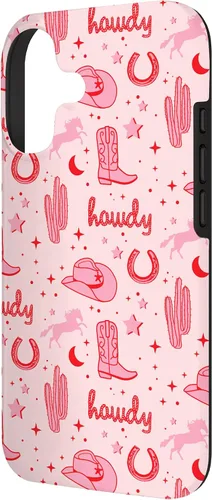 Vista 2 de Funda estética para iPhone 17, diseño de vaquera rosa pastel
