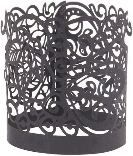 Vista 4 de Juego de 50 portavelas sin llama para velas LED (no incluidas) (Negro)