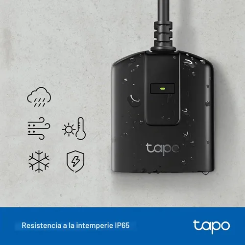 Vista 5 de Tapo Enchufe Inteligente Regulador para Exteriores para Luces Exteriores, Matter, Control por Aplicación, Resistente a la Intemperie IP65, Funciona