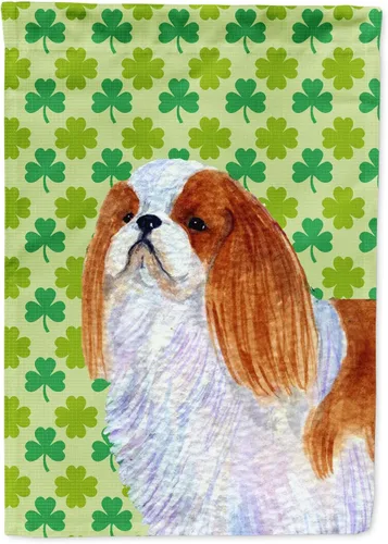 Vista 32 de Caroline's Treasures SS4442GF Affenpinscher Bandera de jardín con retrato de trébol del día de San Patricio para buzón, bandera decorativa