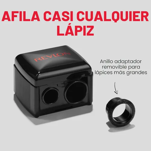 Vista 4 de Revlon Sacapuntas Universal, Sacapuntas de Maquillaje para Lápices de Maquillaje de Madera y Plástico, Se Adapta a Lápices Pequeños y Grandes