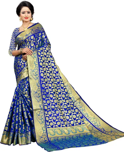 Vista 2 de EK-PAL Banarasi - Sari de seda con blusa para mujer