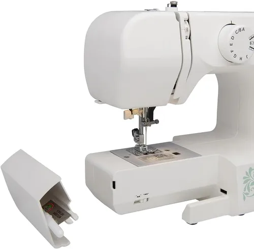 Vista 4 de Elnita EM16 - Máquina de coser mecánica con 16 puntadas, enhebrador de agujas integrado y brazo libre convertible; ligera y portátil para todas