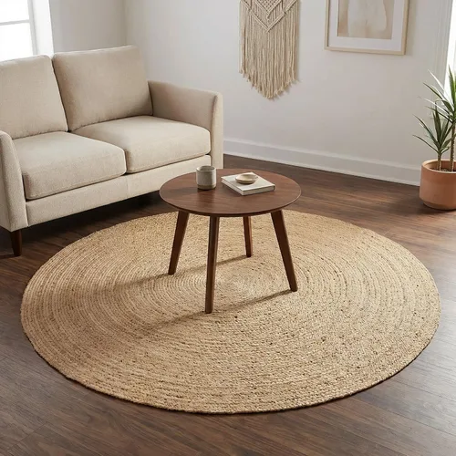 Vista 45 de RedEarth · Alfombra rectangular - 2'x3' de yute natural trenzada con respaldo antideslizante - Alfombra boho tejida a mano para dormitorio, cocina