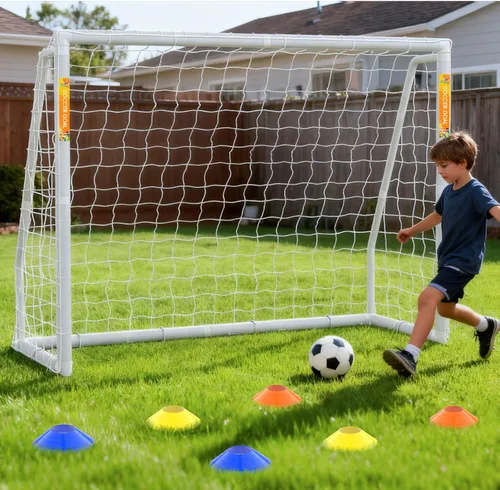 Vista 13 de NAIZEA Portería de fútbol – Portería de fútbol de 12 x 6/10 x 6/8 x 6/6 x 4 pies para patio trasero, portería de fútbol portátil y resistente a