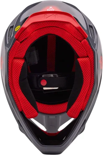 Vista 8 de Fox Racing Casco Unisex V1 para Motocross y Bicicleta de Tierra, Gris/Rojo, Extra Pequeño