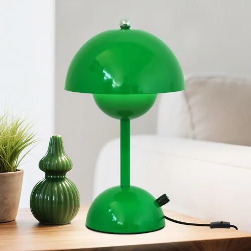 Vista 10 de Lámpara de mesa con control táctil, lámpara de seta dorada regulable, luz nocturna para dormitorio, sala de estar, estudio, cafetería, oficina, luz