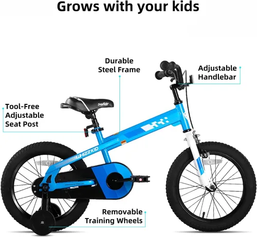 Vista 2 de JOYSTAR Whizz Kids Bike 12 14 16 18 Inch Kids' Bicycle for Toddler and Kids Ages 2-9 Years Old, BMX Style Boys Bike with Training Wheels, Children