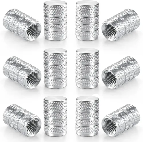Vista 7 de SINGARO 12 tapas de vástago de válvula de neumático, accesorios exteriores de automóvil, cubierta de válvula de aleación de aluminio universal