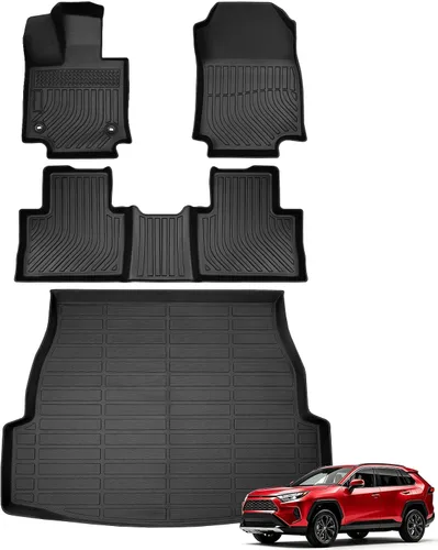 Vista 25 de Alfombrillas para suelo de Dodge Durango 2016-2025 2026 de 6 asientos, protector de carga para todo tipo de clima, TPE resistente, impermeable