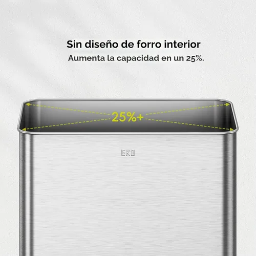 Vista 6 de EKO Mirage X - Cubo de basura con sensor de movimiento de 80 litros/21.1 galones, cubo de basura automático grande para cocina, sin contacto, acero