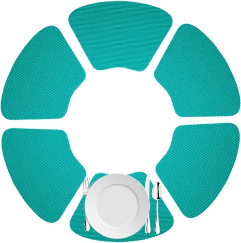 Vista 19 de Kraftware Juego de 6 manteles individuales de cuña de red para mesa redonda, perla ennegrecida, tamaño pequeño