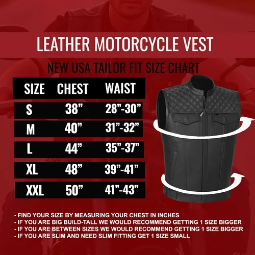 Vista 6 de Jackets 4 Bikes SOA Chaleco de Motocicleta para Hombre, Cuero Genuino de Búfalo, Armadura Trasera, Bolsillos Interiores, Chalecos de Club de Negro