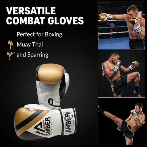 Vista 6 de Fury Boxing Gloves - Kickboxing, Muay Thai Training Gloves, Sparring Punching Bag Mitts, Durable PU, Shock-Absorbing Foam Core, Non-Slip Wrist