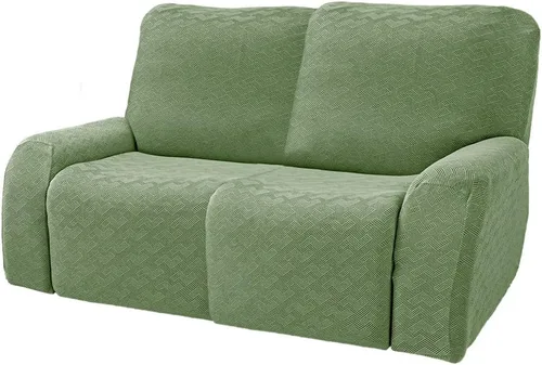 Vista 12 de vctops Fundas elásticas para sofá reclinable de 8 piezas, fundas de jacquard grande para sofá reclinable de 3 asientos, protector suave Blanco