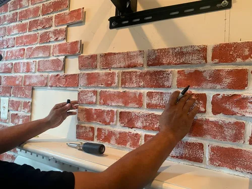 Vista 5 de Paneles de pared 3D, paneles de ladrillo sintético para interiores y exteriores, azulejos de ladrillo sintético con diseño rústico y diseño