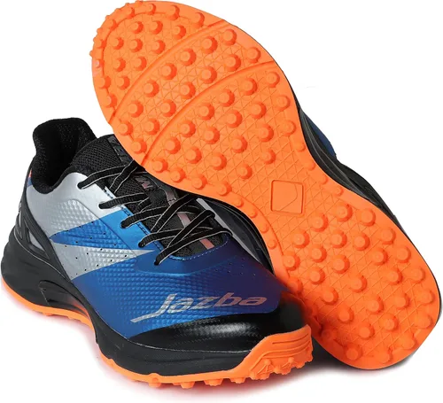 Vista 2 de KD - Zapatos de cricket para hombre, zapatos de hockey con pinchos de goma, multiusos para exteriores, calzado de rendimiento completo para césped