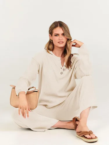 Vista 8 de ANRABESS Conjunto de 2 piezas para mujer, conjunto de suéter holgado holgado de punto de gran tamaño, conjunto de ropa de descanso a juego de moda
