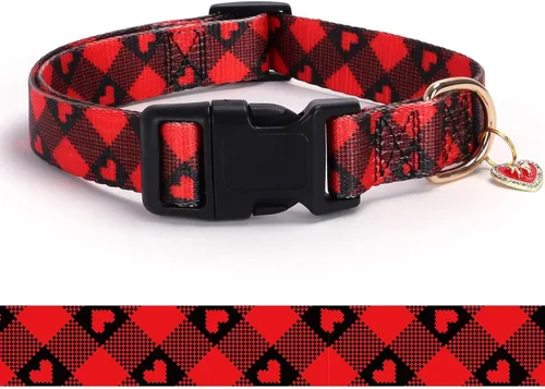 Vista 13 de Collar reflectante para perros con hebilla, collares de nailon ajustables de seguridad para perros pequeños, medianos y grandes, color negro XXS