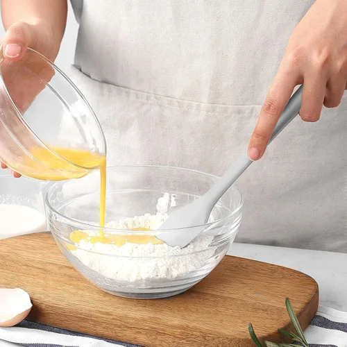 Vista 6 de Wanbasion Espátula de silicona blanca de 10.8 pulgadas, resistente al calor hasta 600F, ideal para cocinar y hornear, compatible con utensilios