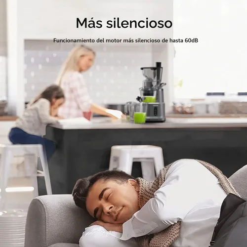 Vista 7 de SIFENE - Exprimidor de apio de prensa fría de 200 W, color gris