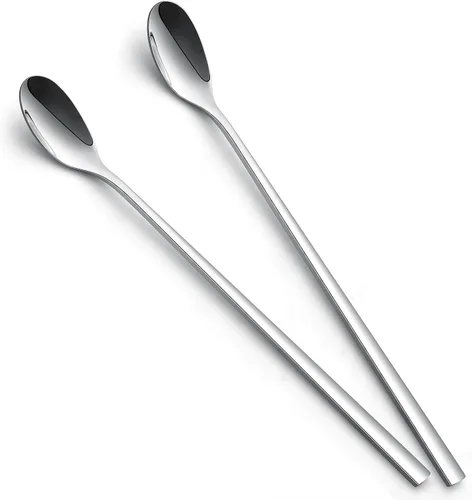 Vista 11 de AOOSY Cuchara de Mango Largo, Agitadores de Café, Cuchara de Té Helado de 9 Pulgadas, Cucharadita de Acero Inoxidable 18/10 Premium para Leche
