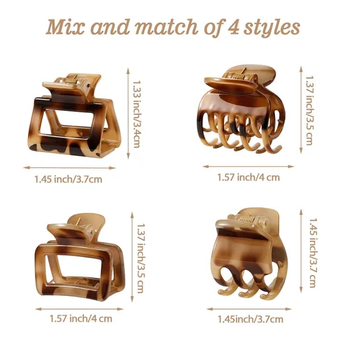 Vista 3 de 16 pinzas pequeñas para el cabello para mujeres y niñas, pinzas de garra mate duraderas para cabello fino, pinzas de agarre fuerte para cabello