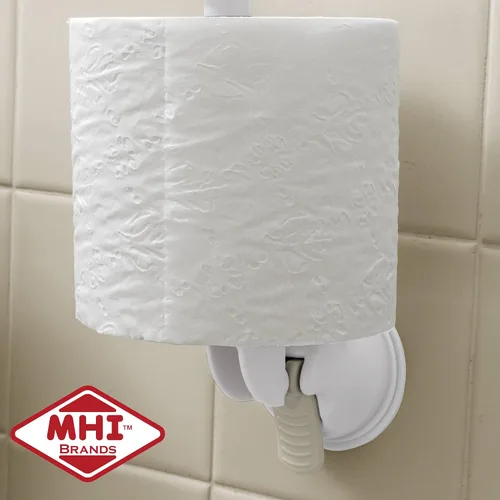 Vista 3 de Safe-er-Grip Soporte de papel higiénico con ventosa, soporte de pared sin