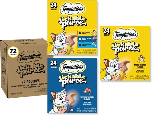 Vista 23 de Temptations - Golosinas cremosas para gatos, hígado de res, 4 unidades, paquete de 11