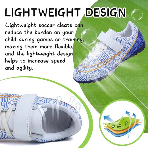Vista 2 de CBUSTER Zapatos de fútbol para niños, zapatos de fútbol para niñas