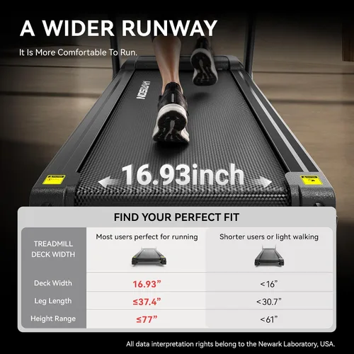 Vista 3 de Cinta de correr plegable para el hogar, 10% de inclinación, 300 libras, 8.7 MPH, aplicación Negro