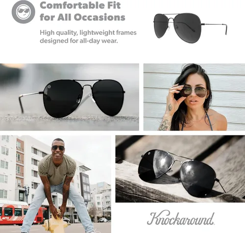Vista 6 de Knockaround Mile Highs - Gafas de sol polarizadas con protección UV400 completa y lentes resistentes a los impactos