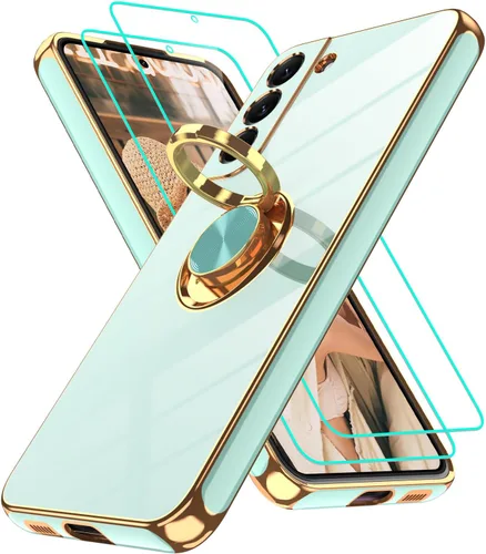 Vista 135 de Funda para Motorola Moto G 5G 2024: Funda Moto G Play 5G 2024 con 2 piezas de protectores de pantalla, soporte de anillo de rotación de 360°