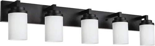 Vista 8 de TODOLUZ Lámpara de baño de 3 luces con pantallas de vidrio blanco ópalo, iluminación moderna de baño sobre espejo de níquel cepillado para cocina